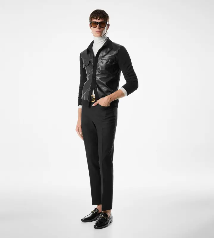 SOFT LUREX BASKET WEAVE DYLLAN TROUSER BLACK online